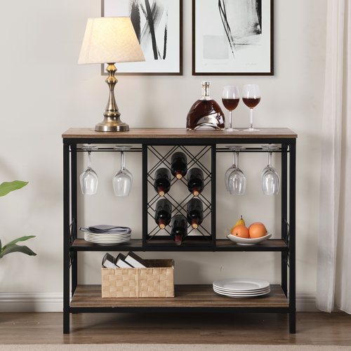 17 Stories Tooleville 7 Bottle Floor Wine Bottle & Glass Rack & Reviews